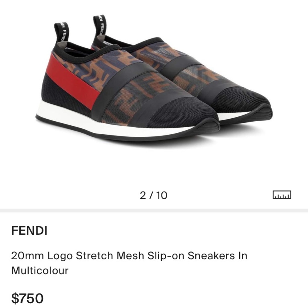 FENDI FF Logo Runway Slip-On Mesh Sneakers 38